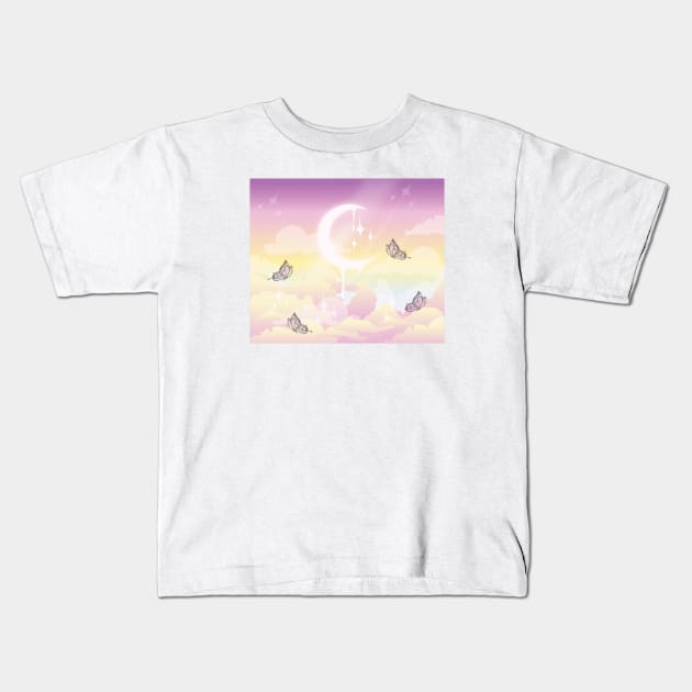 dreamy clouds l dreamy aesthetic Kids T-Shirt by Bossin